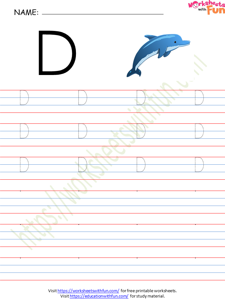 course english preschool topic letter d and d worksheets